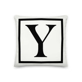 Letter Y Border Monogram Decorative Throw Pillow Cushion, Pillow, $ 64.50, A Moment Of Now™